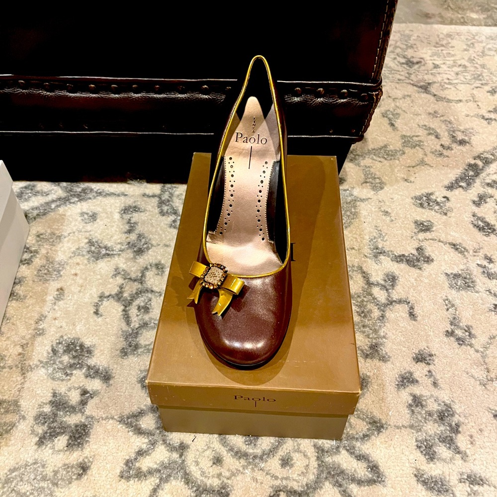 Linea Paolo Tina heel in brown/gold